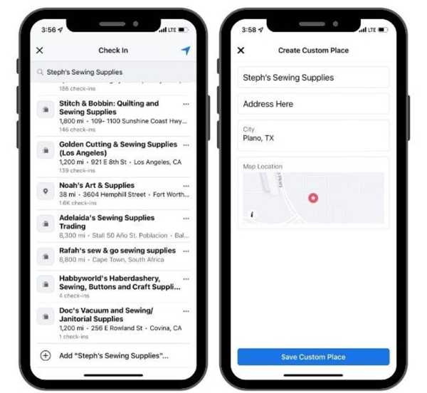 場所を追加 Facebook