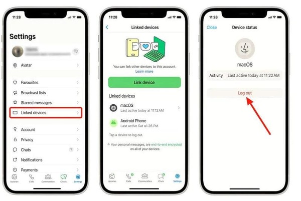 WhatsApp Αποσύνδεση Συνδεδεμένης Συσκευής