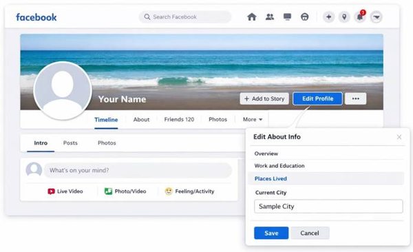 Facebook‑Standort am Desktop ändern