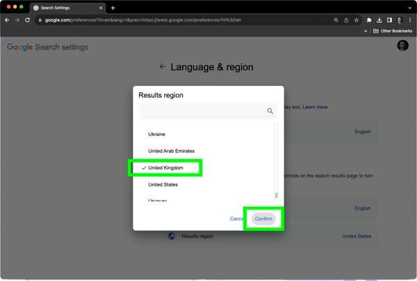 Изменить поиск в Chrome