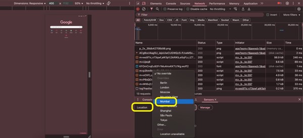 Изменить геолокацию