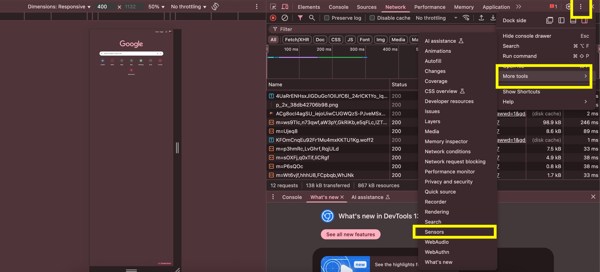 חיישני Chrome