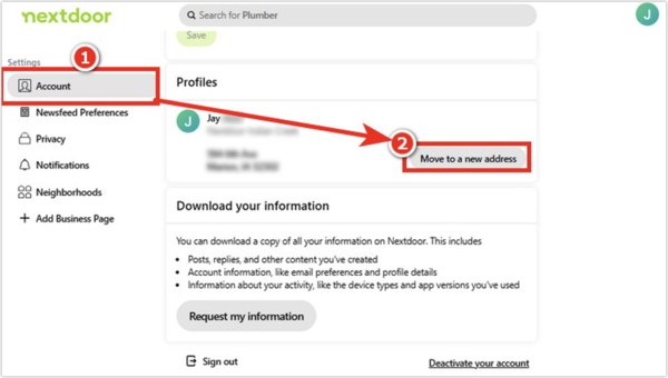 ย้ายที่อยู่ใหม่ใน Nextdoor