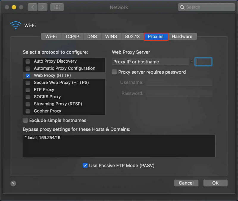 Proxy en Mac