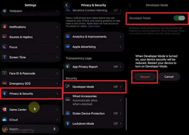 Activar el Modo Desarrollador en iPhone