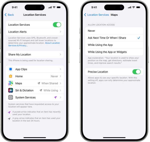Отключить службы геолокации на iPhone