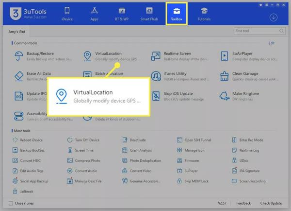 Virtuální umístění 3utools