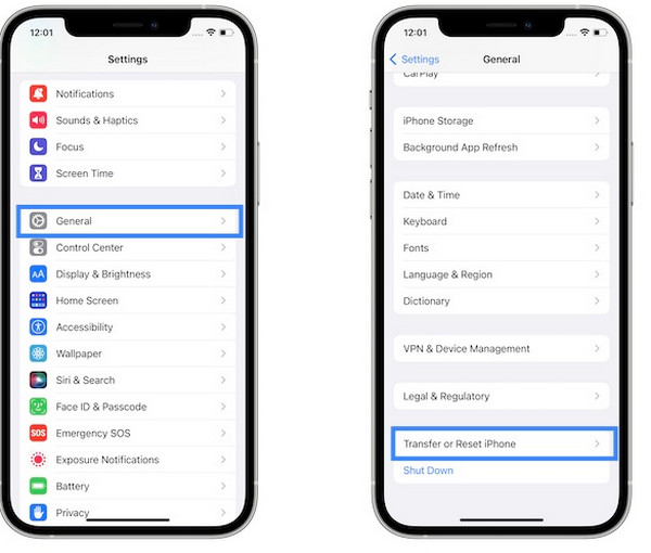 Übertragen Sie das iPhone zurücksetzen