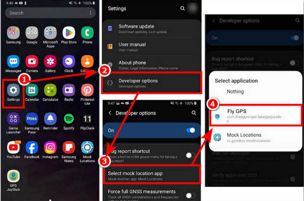Nhấn vào nút Fly GPS