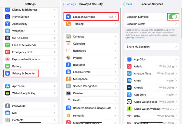 iPhone에서 위치 서비스 끄기