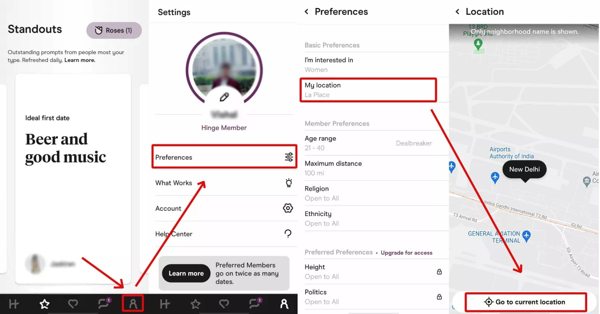 Change Location Hinge