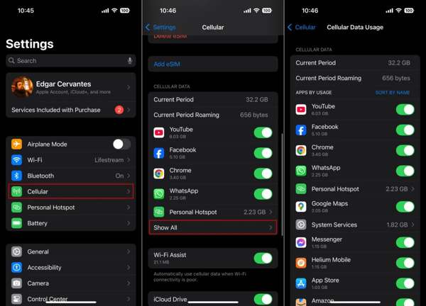 Datennutzung iPhone