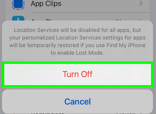 Desactivar los servicios de ubicación