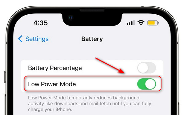 停用省電模式功能
