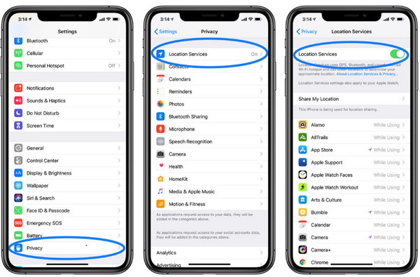 Ketuk Butang Privasi