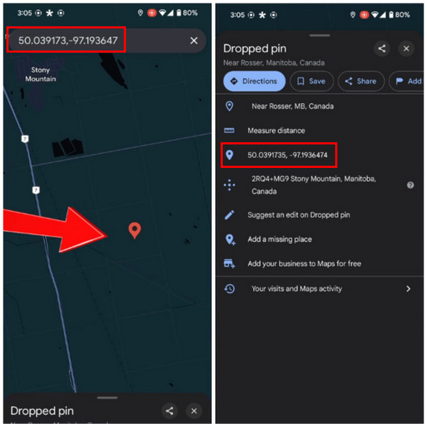 矢印ボタンをタップ