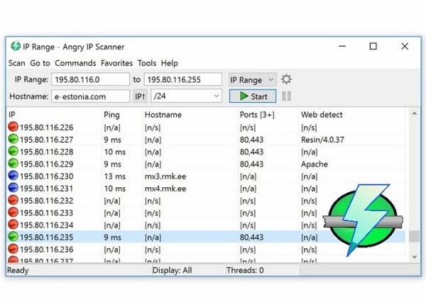 Angry IP Scanner como alternativa a Advanced IP Scanner