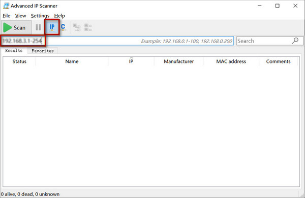 Introducir rango de direcciones IP