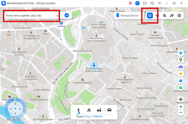 Skift placering Dr.Fone Virtual Location