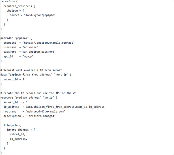 Automate Infrastructure Via phpIPAM Terraform