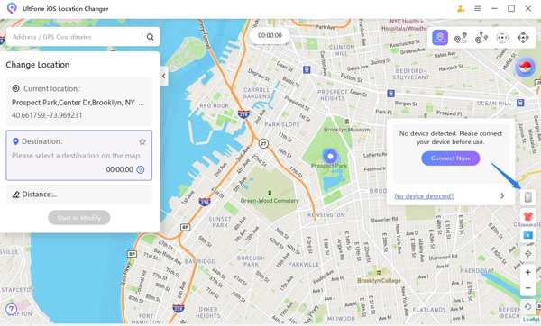 Yhdistä laitteesi Ultfone Location Changeriin