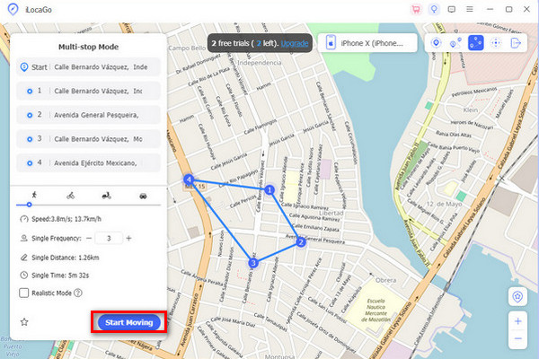 Klik Butang Mula Bergerak