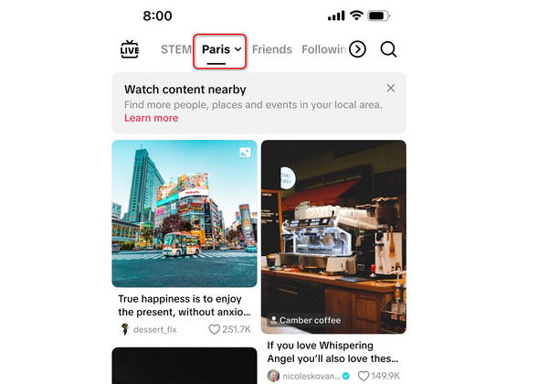 TikTok Nearby