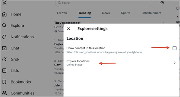 Ιστός με δημοφιλείς τοποθεσίες