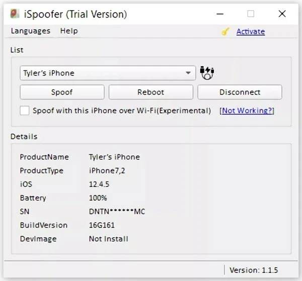 iSpoofer 仮想ロケーション