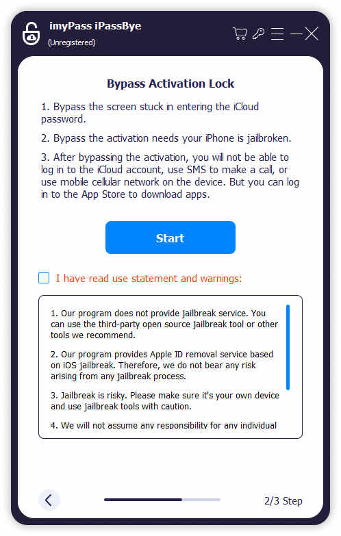 Confirme o desvio do bloqueio de ativação do iCloud