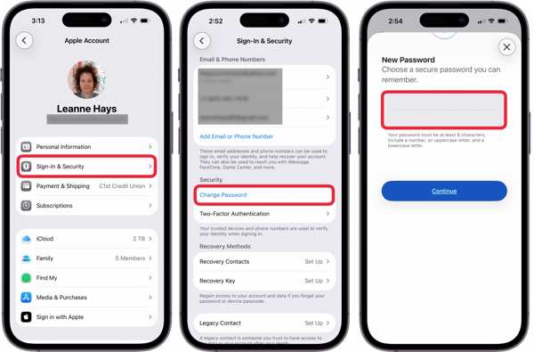 Reset Apple Password iPhone