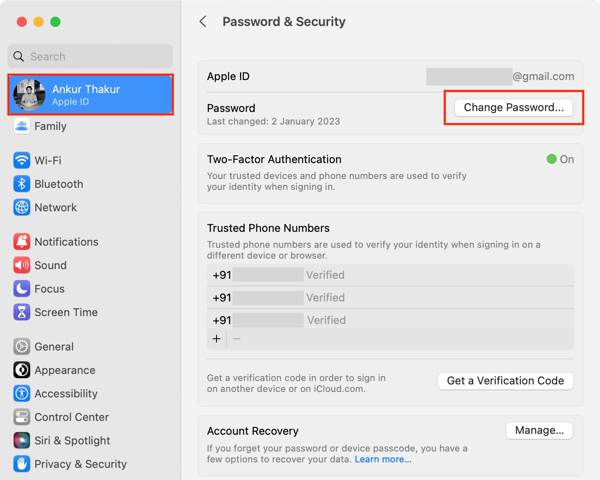 Reset Apple Password Mac