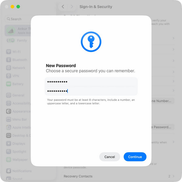Nova lozinka na Macu