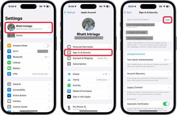 Přihlášení a zabezpečení iPhone