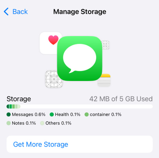 Проверьте хранилище iCloud