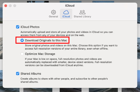 Загрузите фотографии из iCloud на Mac