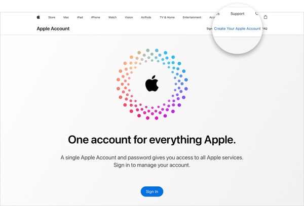 अपना Apple अकाउंट बनाएं