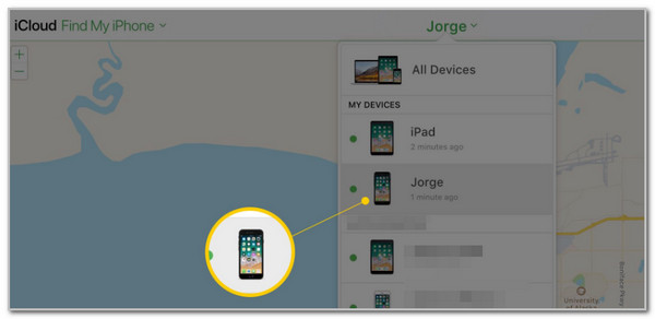 Selectează iPhone din listă