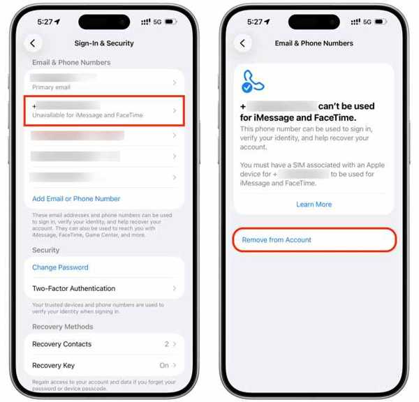 Удалить номер телефона iPhone