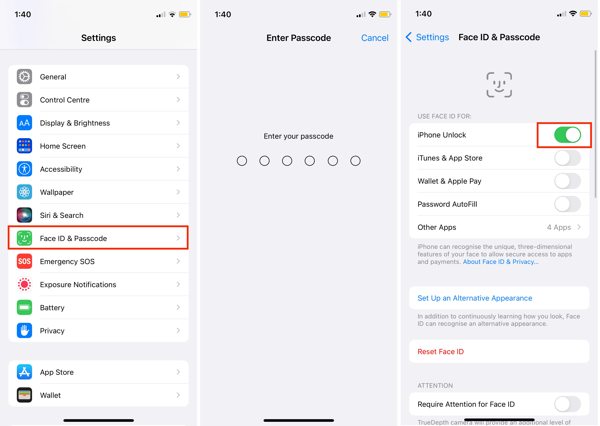 Isključite Face ID