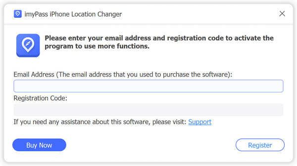 Az iPhone Location Changer regisztrálása