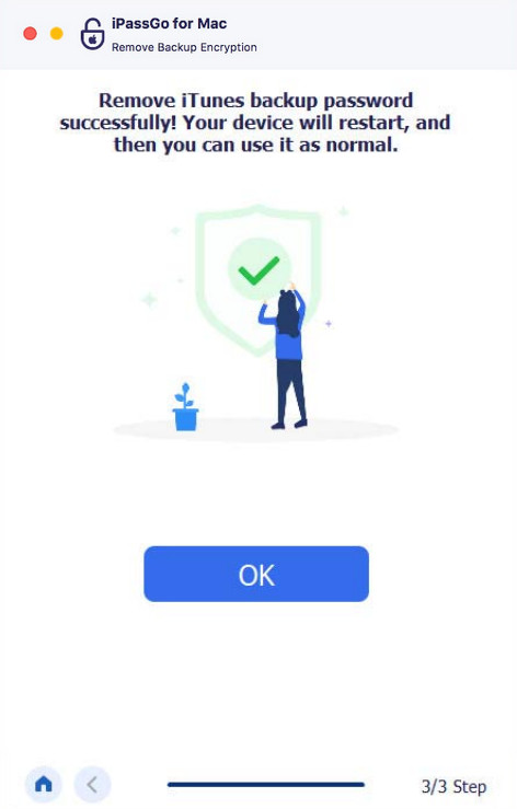 Remove iTunes Backup Password Successfully