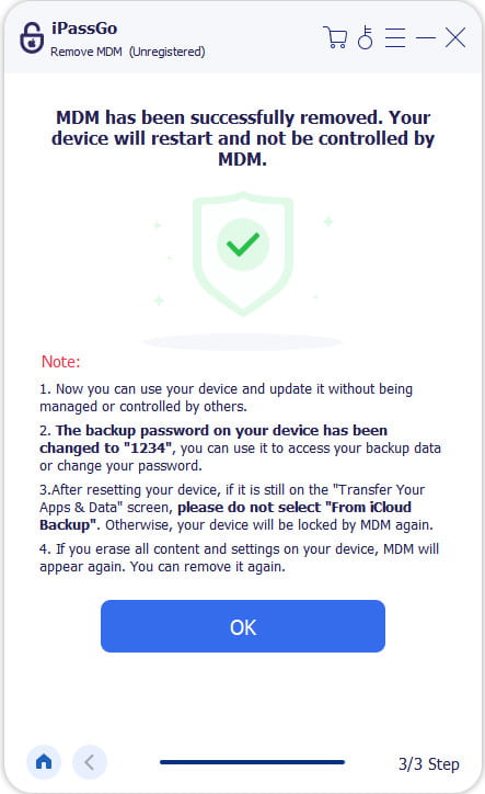 Remove MDM Successfully