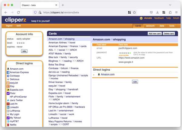 Clipperz Password Manager