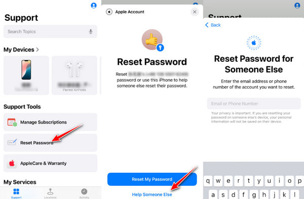 Aiuta qualcun altro a reimpostare la password di iCloud