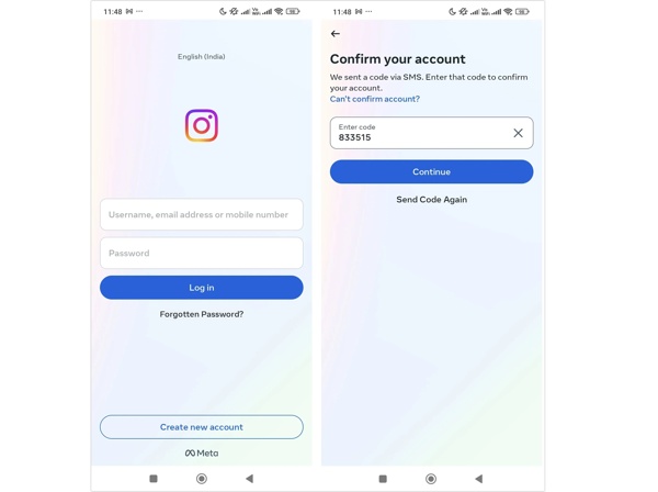 Tilbakestill Instagram-passord app