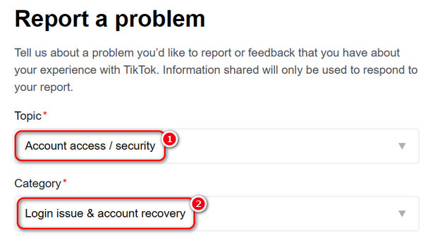 Report Problem To Tiktok