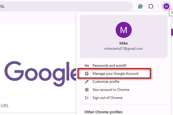 Manage Google Account