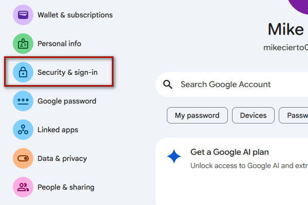 Security and Sign In