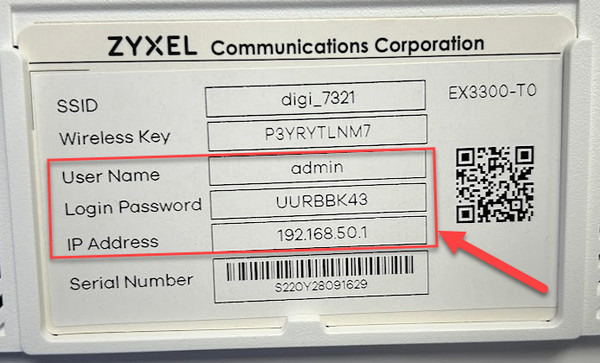 Password del router Wi-Fi